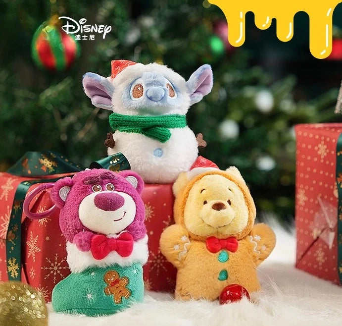 Disney Christmas Stitch, Lotso & Winnie Plush Keychain Set Holiday Themed Bag Charm Gift Cute Backpack Decor for Kids & Fans Disney Christmas Stitch, Lotso & Winnie Plush Keychain Set Holiday Themed Bag Charm Gift Cute Backpack Decor for Kids & Fans